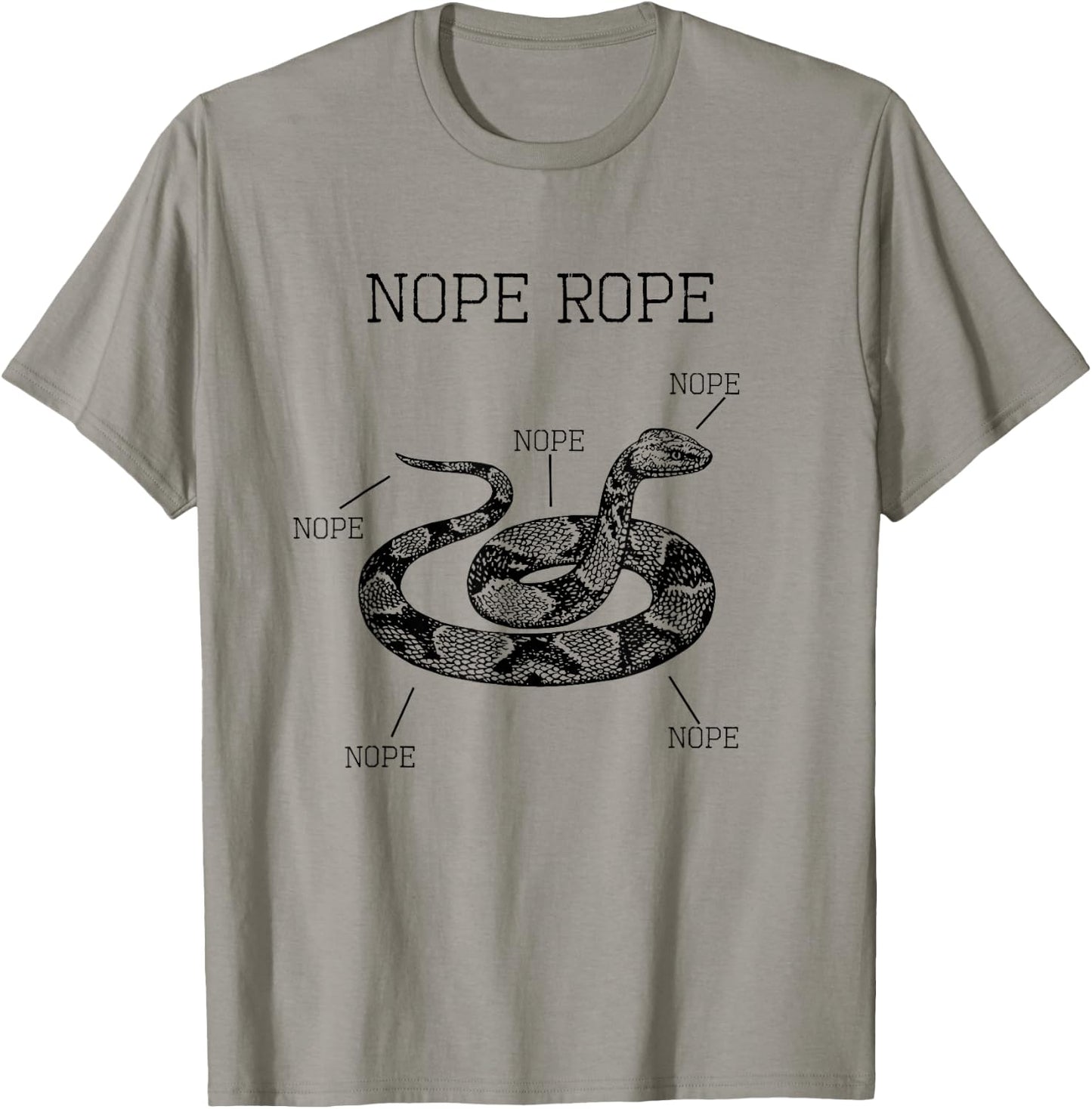 Nope Rope Snake Funny Animal Anatomy Cute Snek Meme Shirt T-Shirt - T-Shirt | Sand