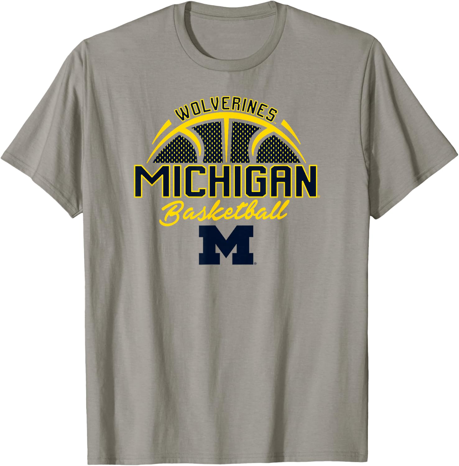 Michigan Wolverines Basketball Three Pointer Gray T-Shirt - T-Shirt | Sand