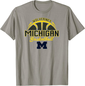 Michigan Wolverines Basketball Three Pointer Gray T-Shirt - T-Shirt | Sand