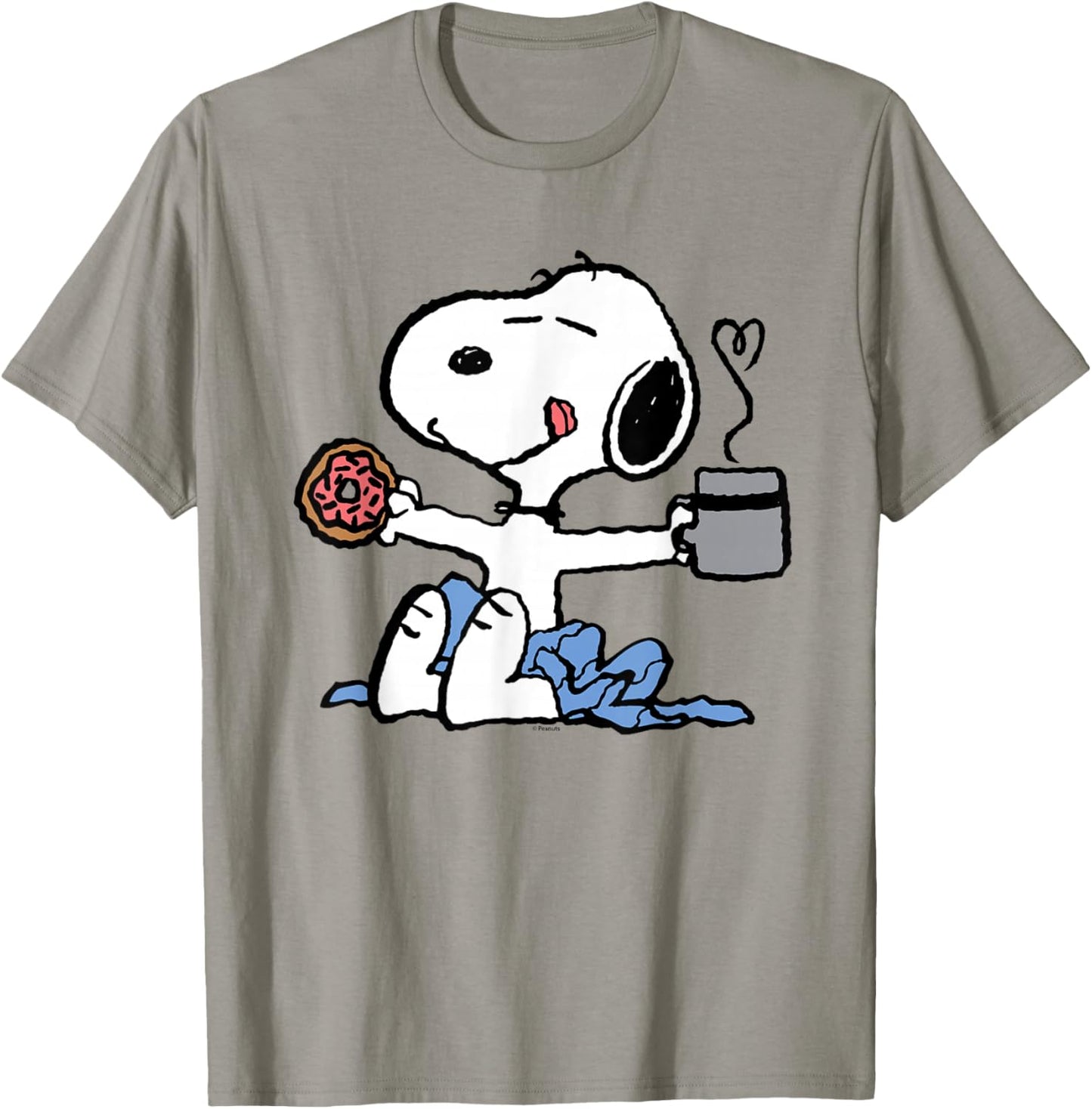 Peanuts - Donut Coffee Snoopy T-Shirt - T-Shirt | Sand