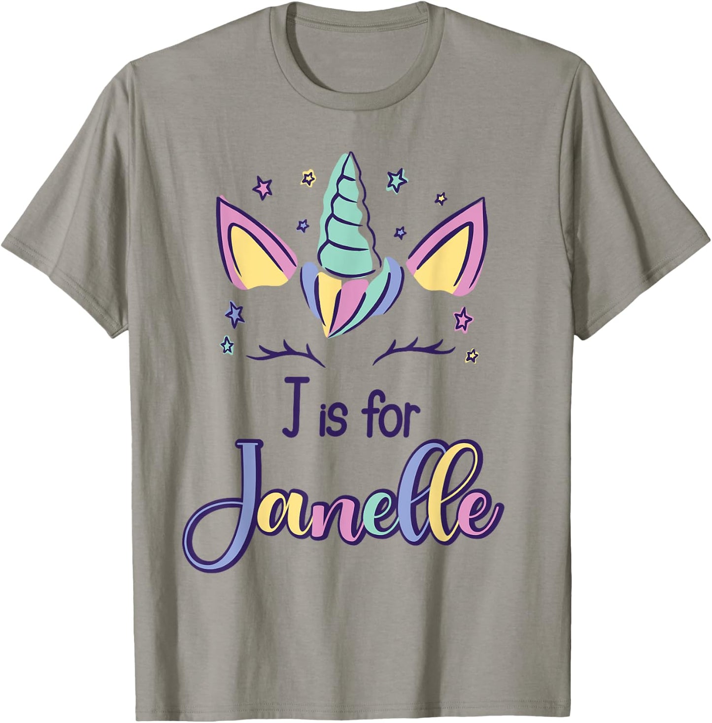 First Name Janelle Personalized J Is For Janelle T-Shirt - T-Shirt | Sand