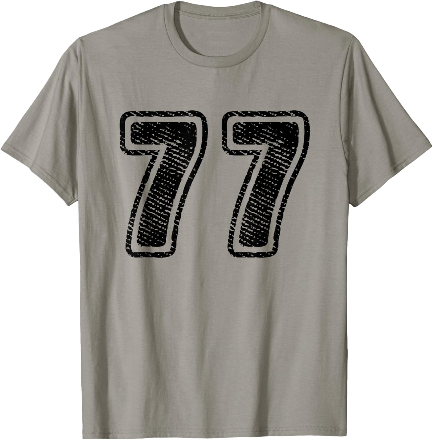 Number 77 On Front Big Bold 77 Team Group Player Matching T-Shirt - T-Shirt | Sand