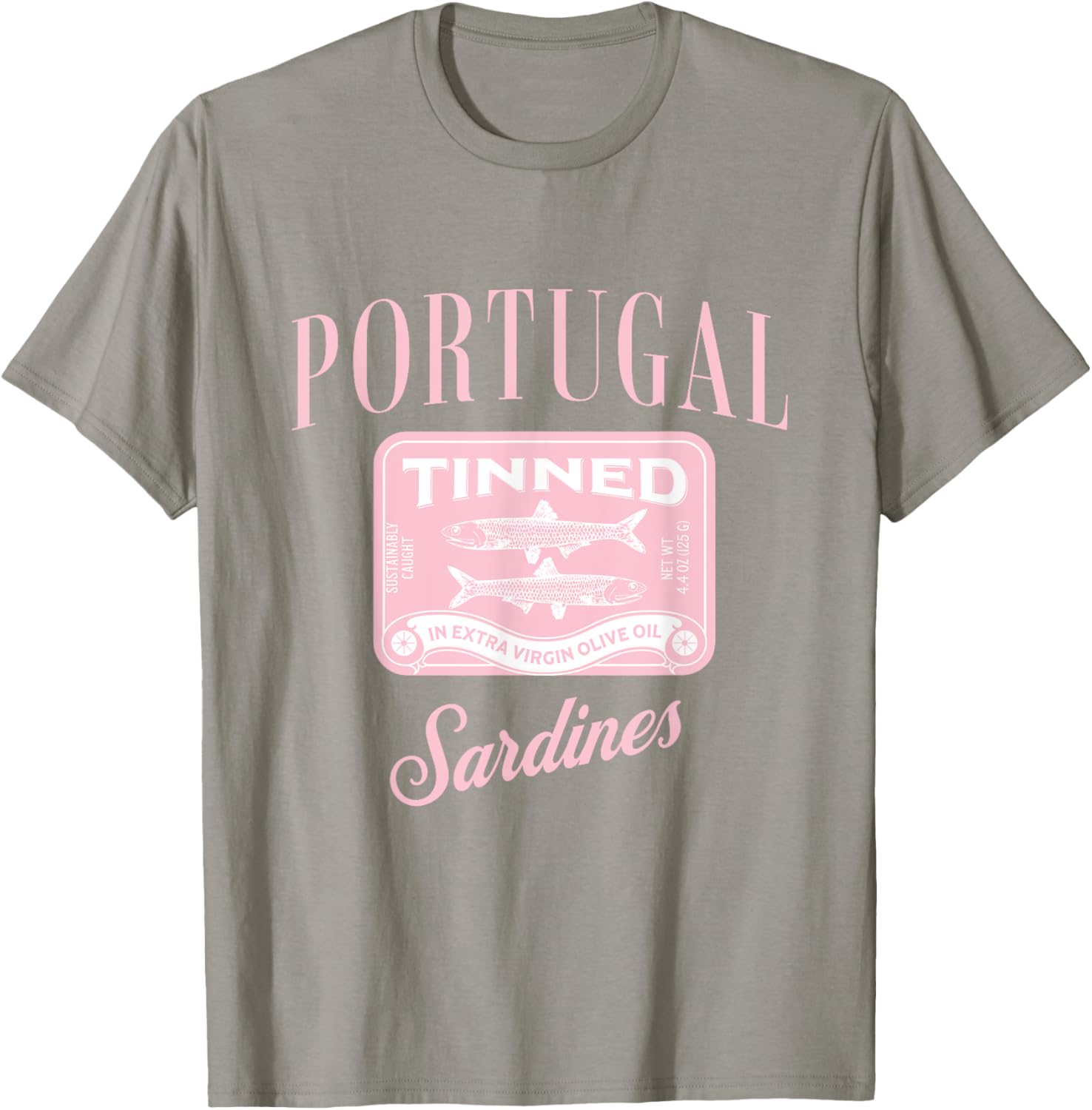 Tin Fish Sardines - Women's Classic Fit White Short Sleeve Letter Print Portugal Sardines Summer T-Shirt - T-Shirt | Sand