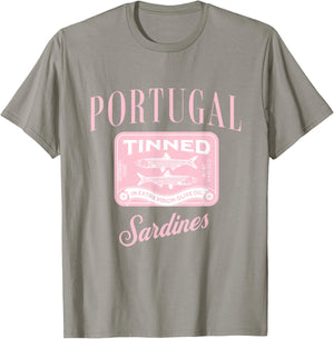 Tin Fish Sardines - Women's Classic Fit White Short Sleeve Letter Print Portugal Sardines Summer T-Shirt - T-Shirt | Sand