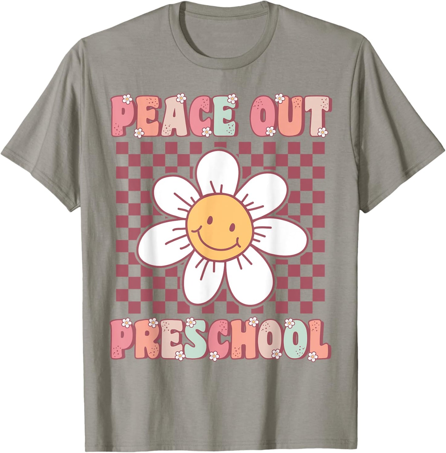 Peace Out Pre-K Cute Groovy Last Day of Preschool Graduation T-Shirt - T-Shirt | Sand