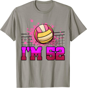 I'm 52 Sports Volleyball Player Adult 52nd Birthday T-Shirt - T-Shirt | Sand