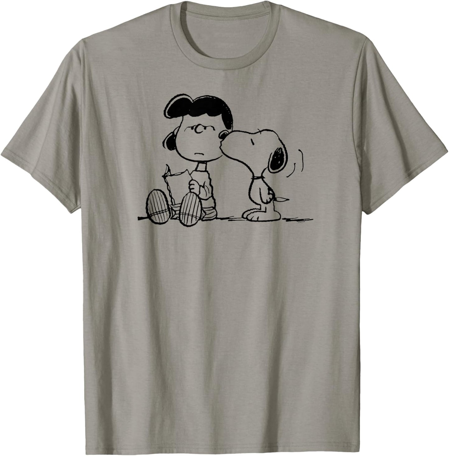 Peanuts - Snoopy Kissing Lucy Reading A Book T-Shirt - T-Shirt | Sand