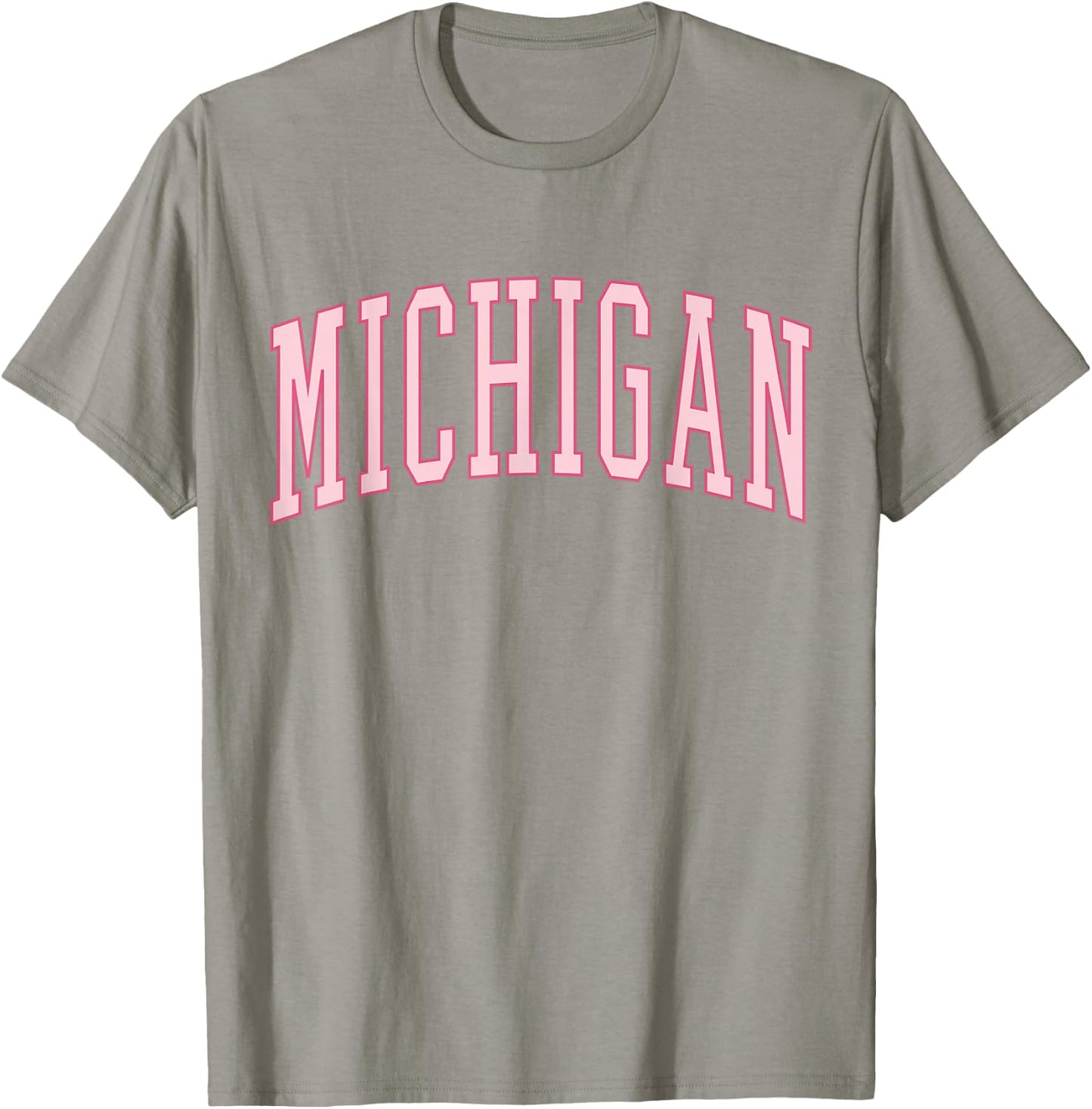 Preppy Varsity Pink Michigan T-Shirt - T-Shirt | Sand
