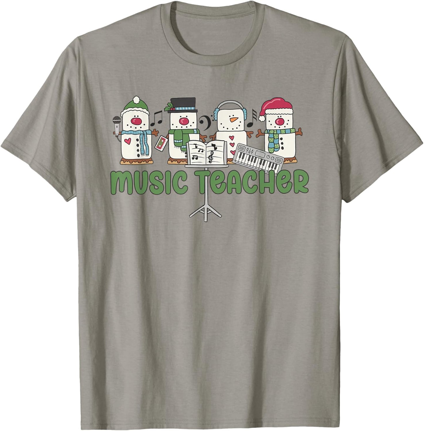 Music Teacher Christmas Holiday Wnter Music Instructor T-Shirt - T-Shirt | Sand