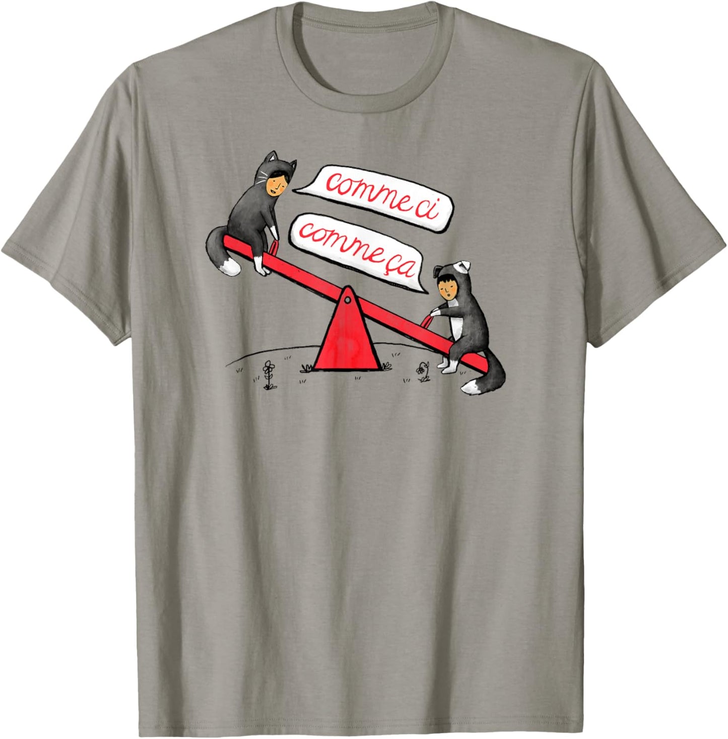 Threadless Midnightcoffee Seesaw Life Graphic T-Shirt - T-Shirt | Sand