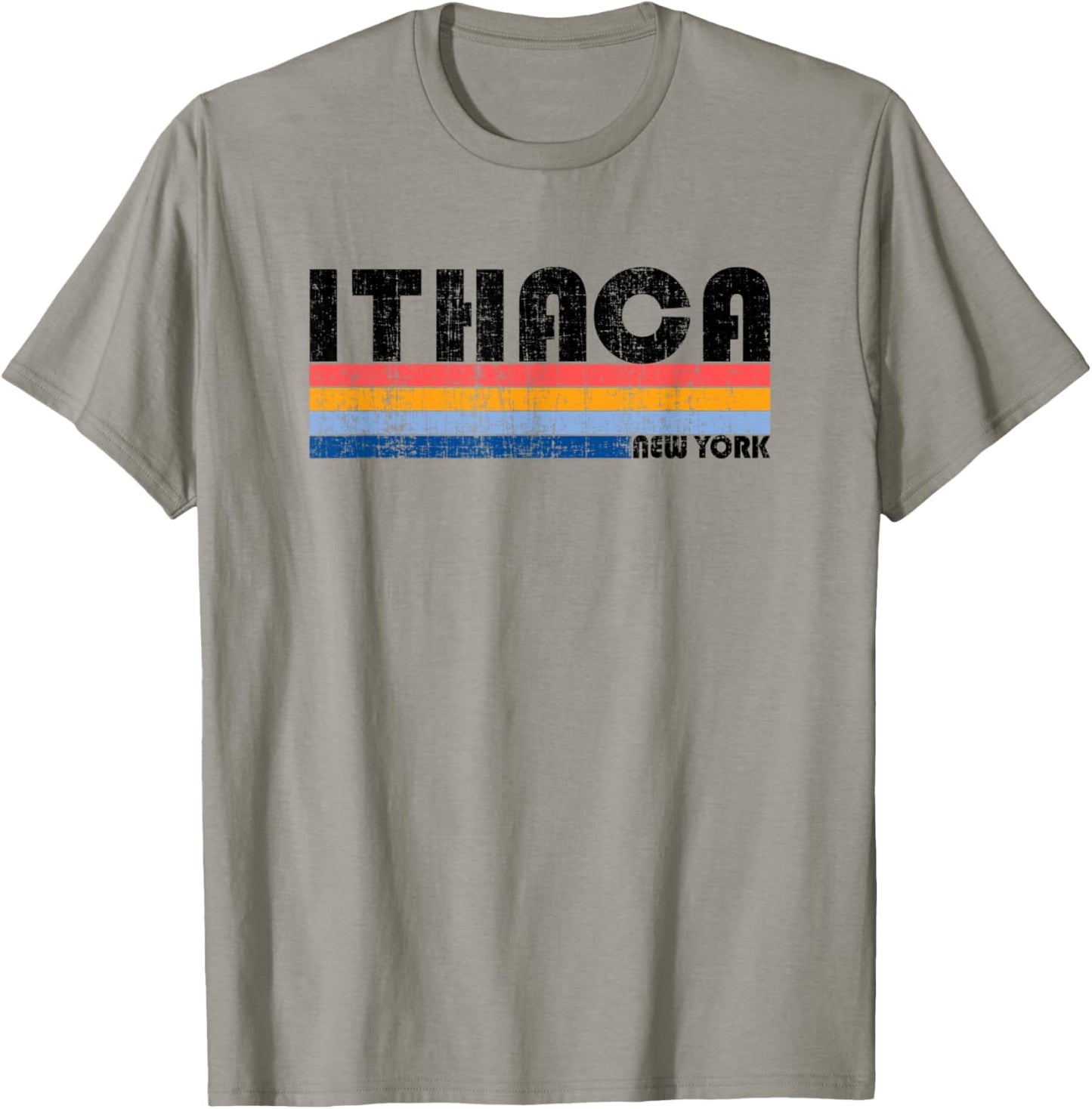 Vintage 70s 80s Style Ithaca, NY T-Shirt - T-Shirt | Sand
