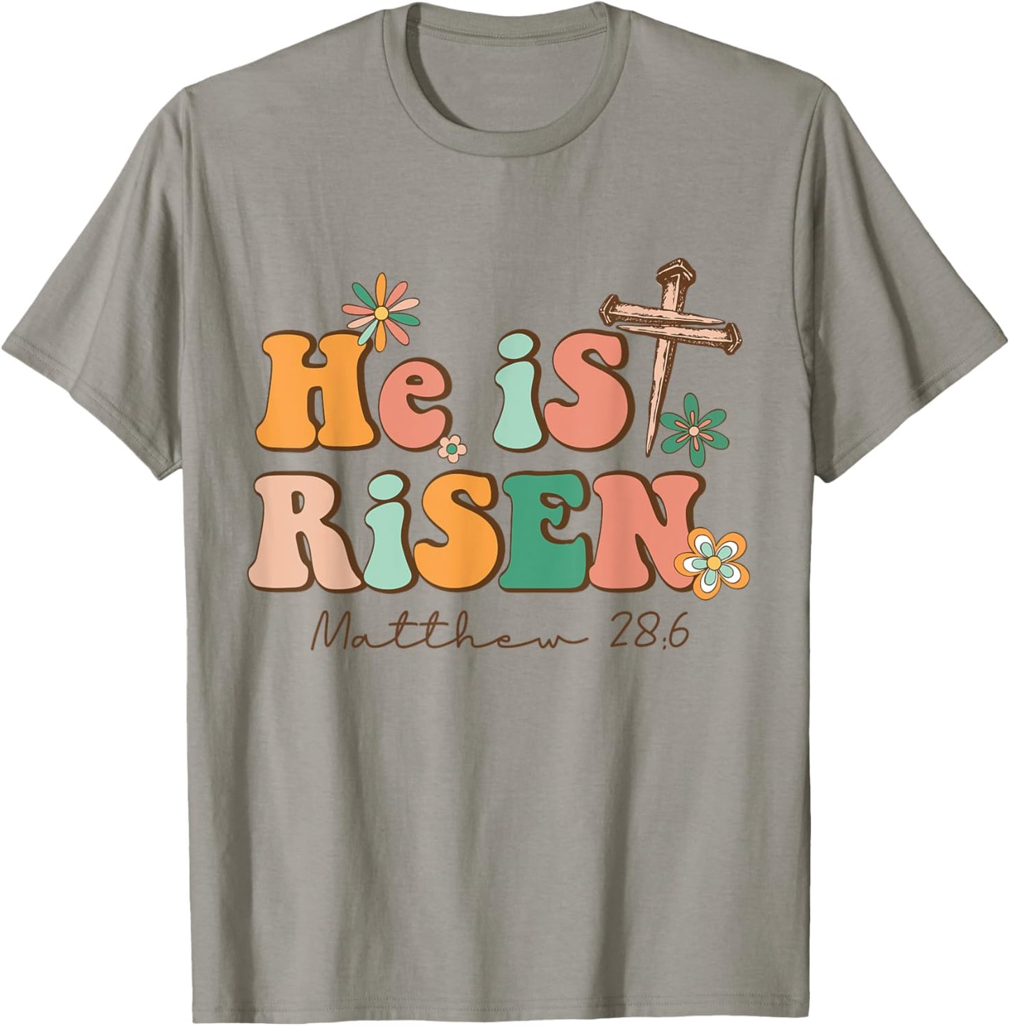 He is Risen Happy Easter Christian Christ Jesus Bible Verse T-Shirt - T-Shirt | Sand