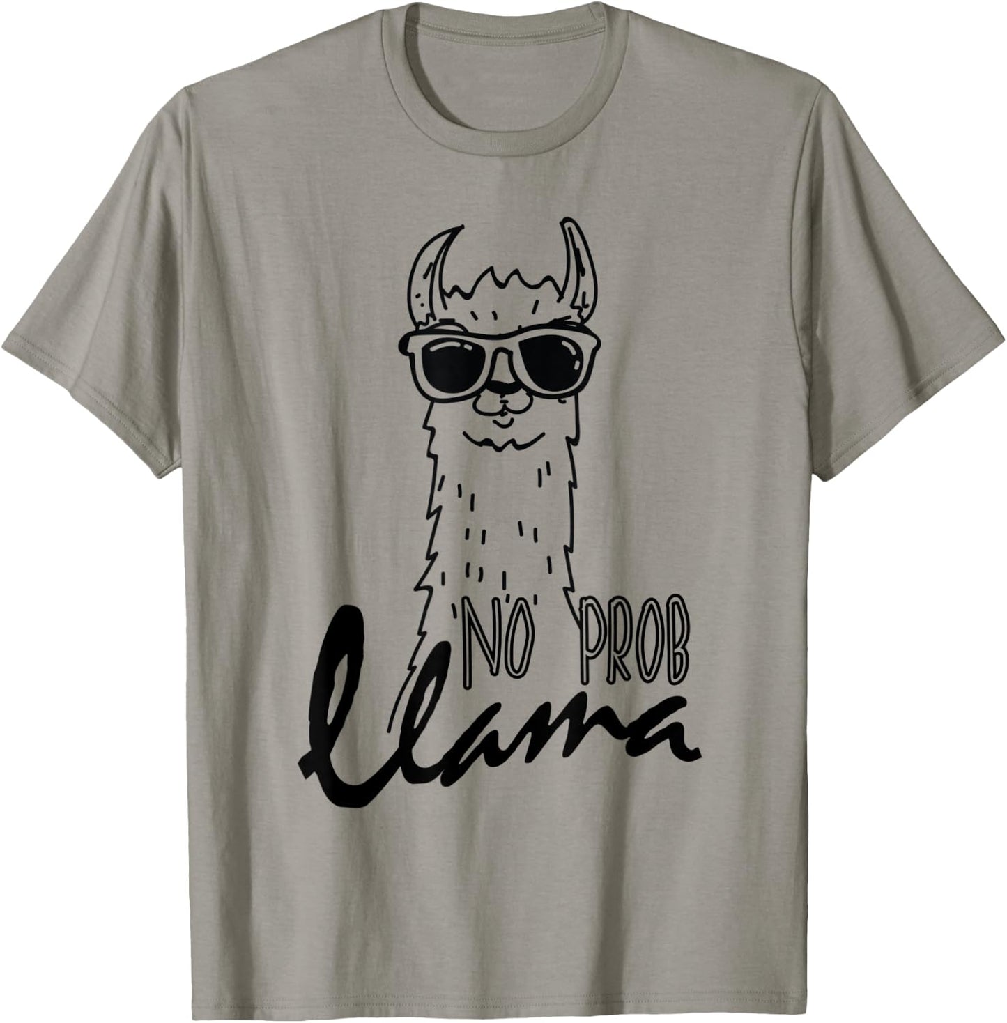 Funny Alpaca Llama No Probllama Sunglasses T-Shirt - T-Shirt | Sand