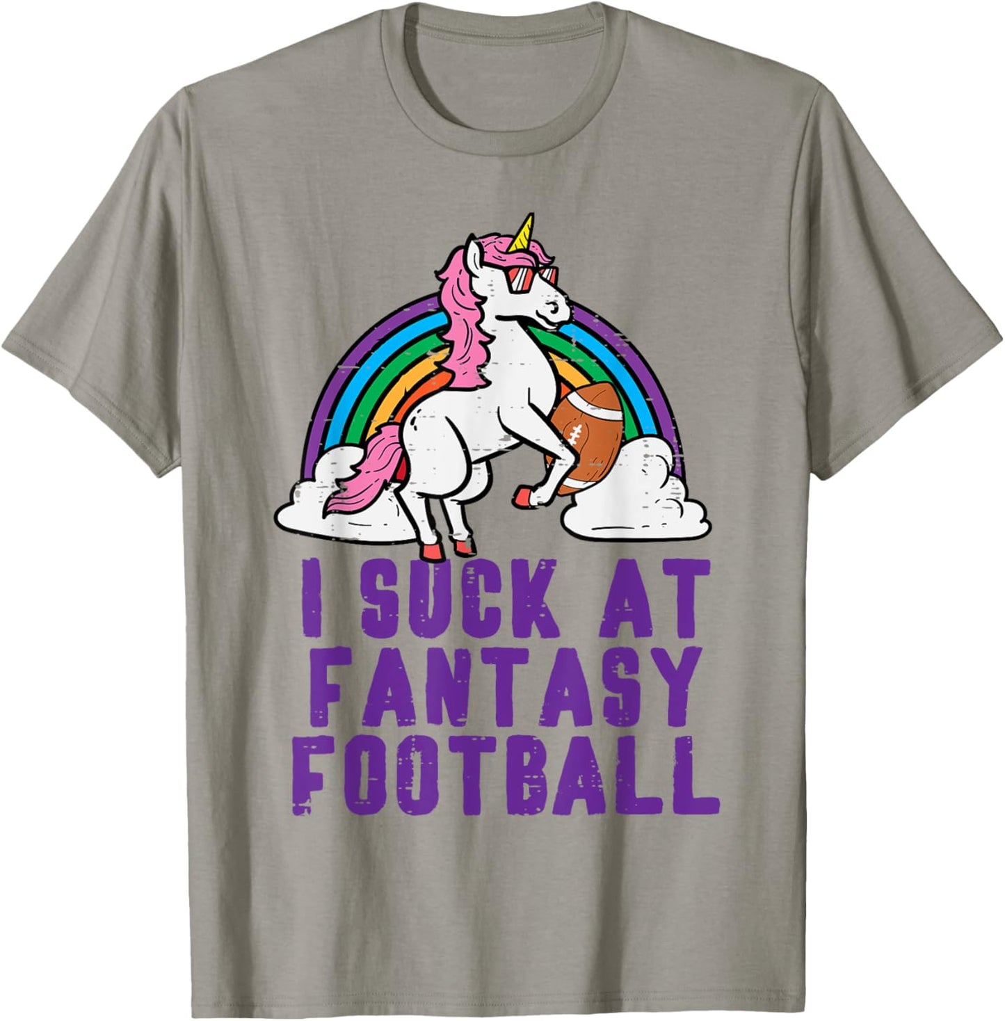Funny Pink Fantasy Football Loser Shirt Unicorn Men T-Shirt - T-Shirt | Sand