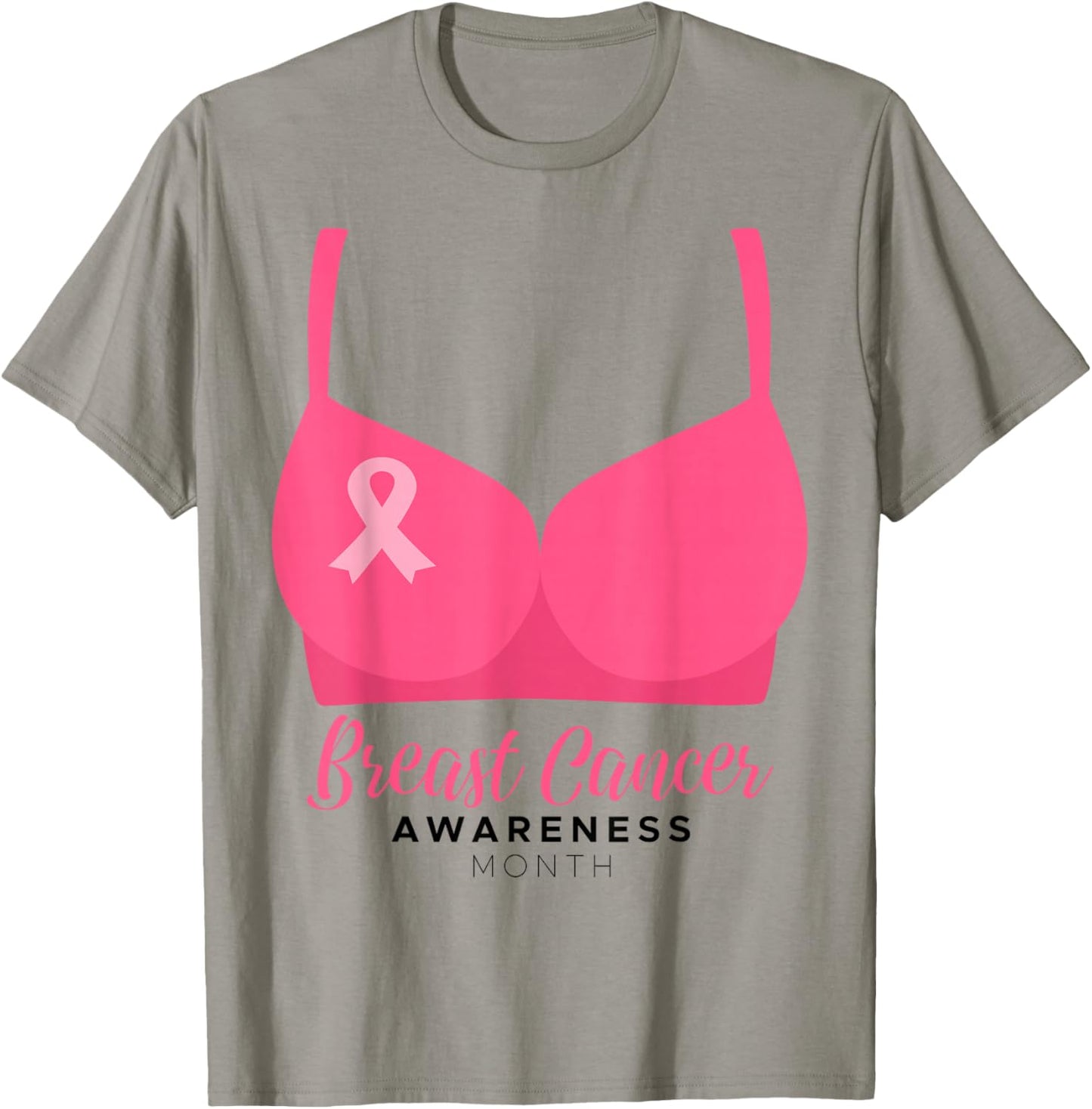 BRA Breast Cancer Awareness Month Wear Pink Ribbon October T-Shirt - T-Shirt | Sand