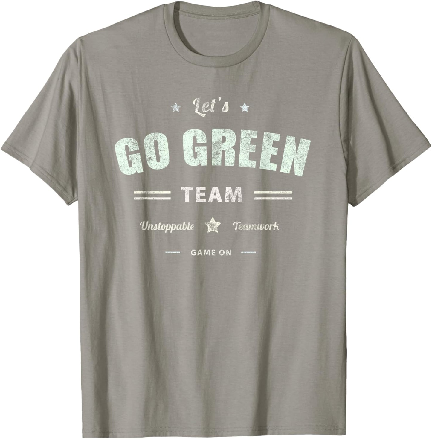 Vintage LET'S GO GREEN TEAM War Game Summer Competition T-Shirt - T-Shirt | Sand
