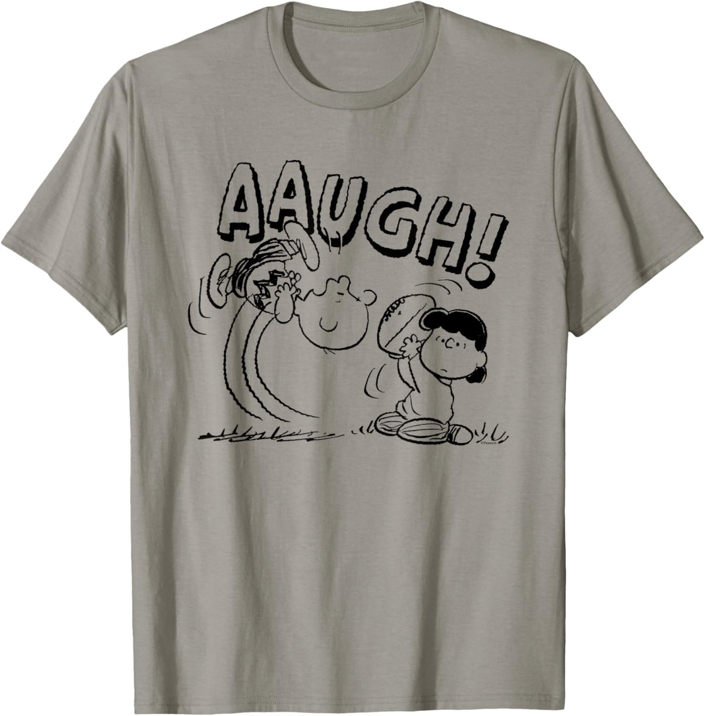 Peanuts - Charlie Brown Lucy Football Kick Aaugh T-Shirt - T-Shirt | Sand