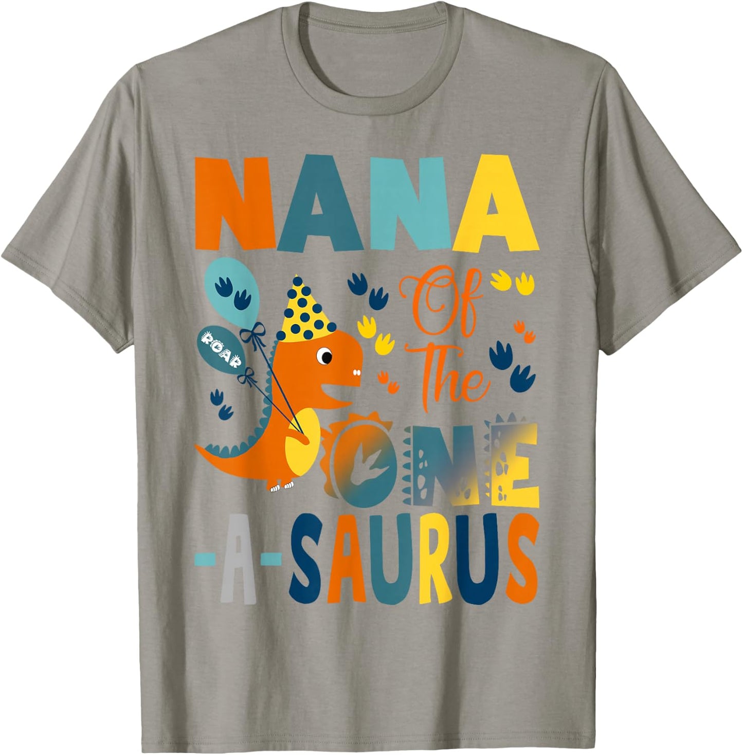 Nana of The One-A-Saurus 1st Birthday Boy Dinosaur T-Shirt - T-Shirt | Sand