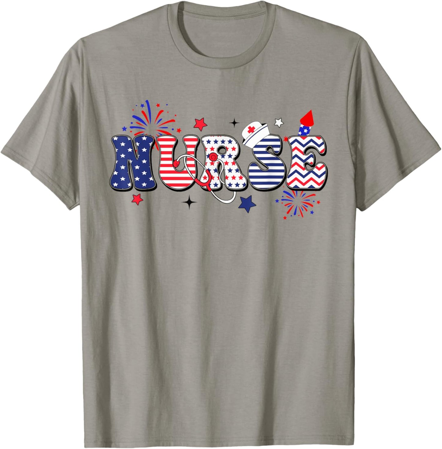 Nurse Patriotic 4th Of July Women Men T-Shirt - T-Shirt | Sand