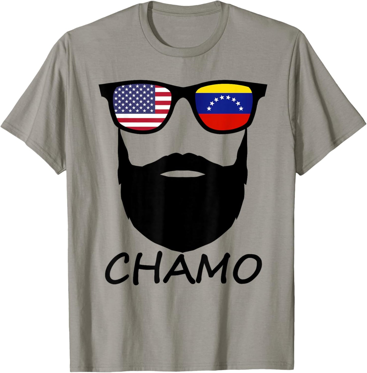 Half American Venezuelan Chamo USA Venezuela Flag Patriot T-Shirt - T-Shirt | Sand