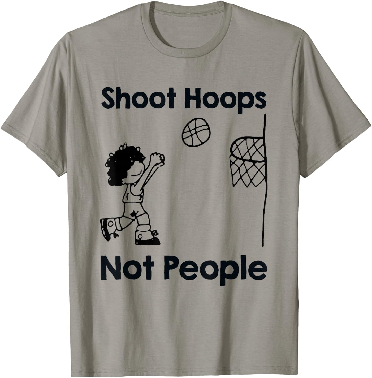 Shoot Hoops Not People Basketball Gift T-Shirt - T-Shirt | Sand