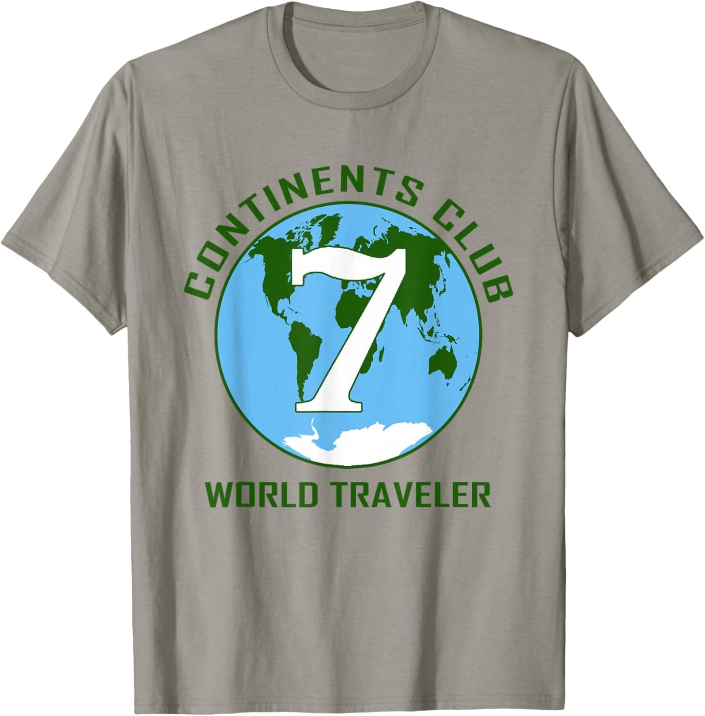 7 Continents World Traveler Club T-Shirt - T-Shirt | Sand