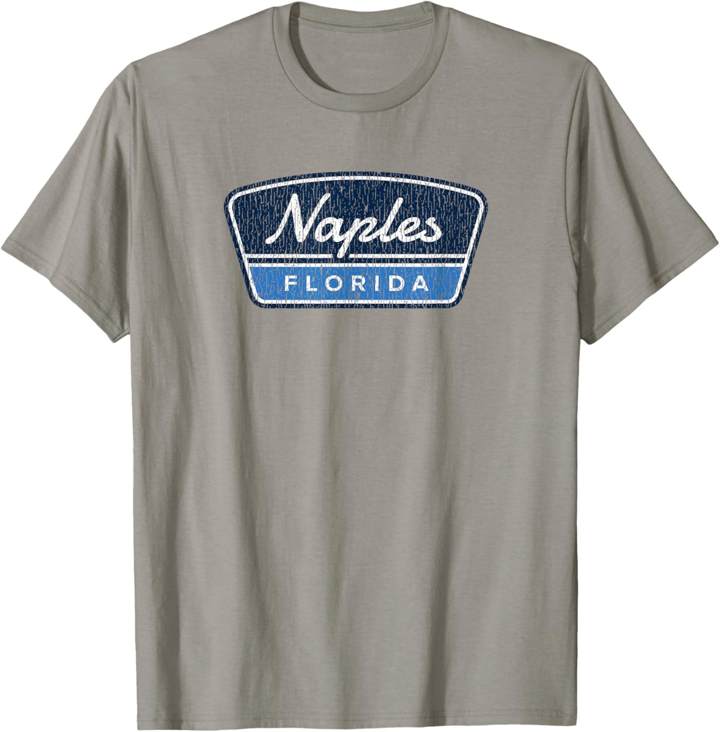 Naples Florida Retro Vintage Souvenir Badge T-Shirt - T-Shirt | Sand