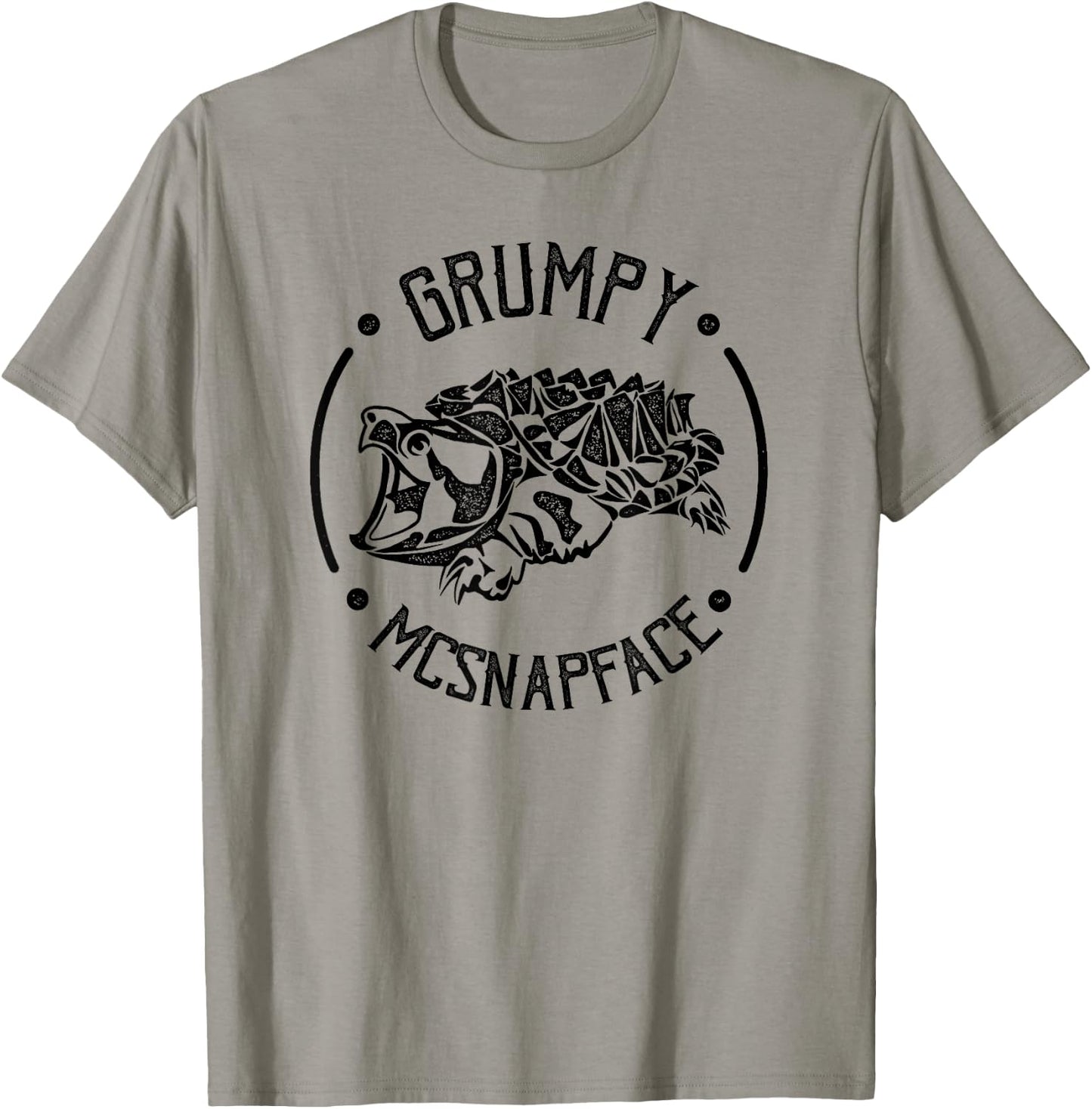 Grumpy McSnapface Funny Snapping Turtle T-Shirt - T-Shirt | Sand