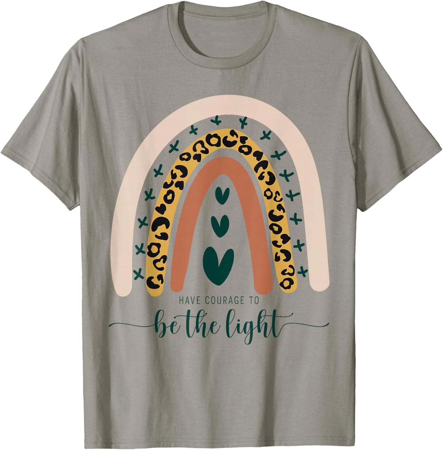 Be The Light Boho Rainbow Christian Scripture Religious Cute Small T-Shirt - T-Shirt | Sand