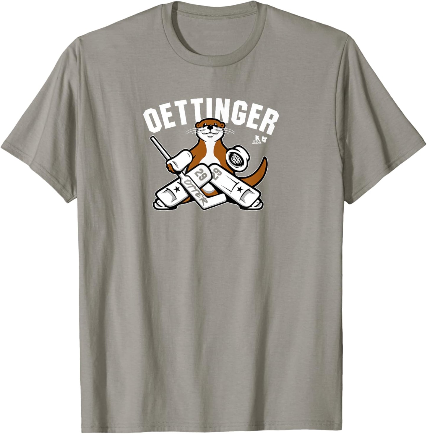 Jake Oettinger: Otter - Dallas Hockey T-Shirt - T-Shirt | Sand