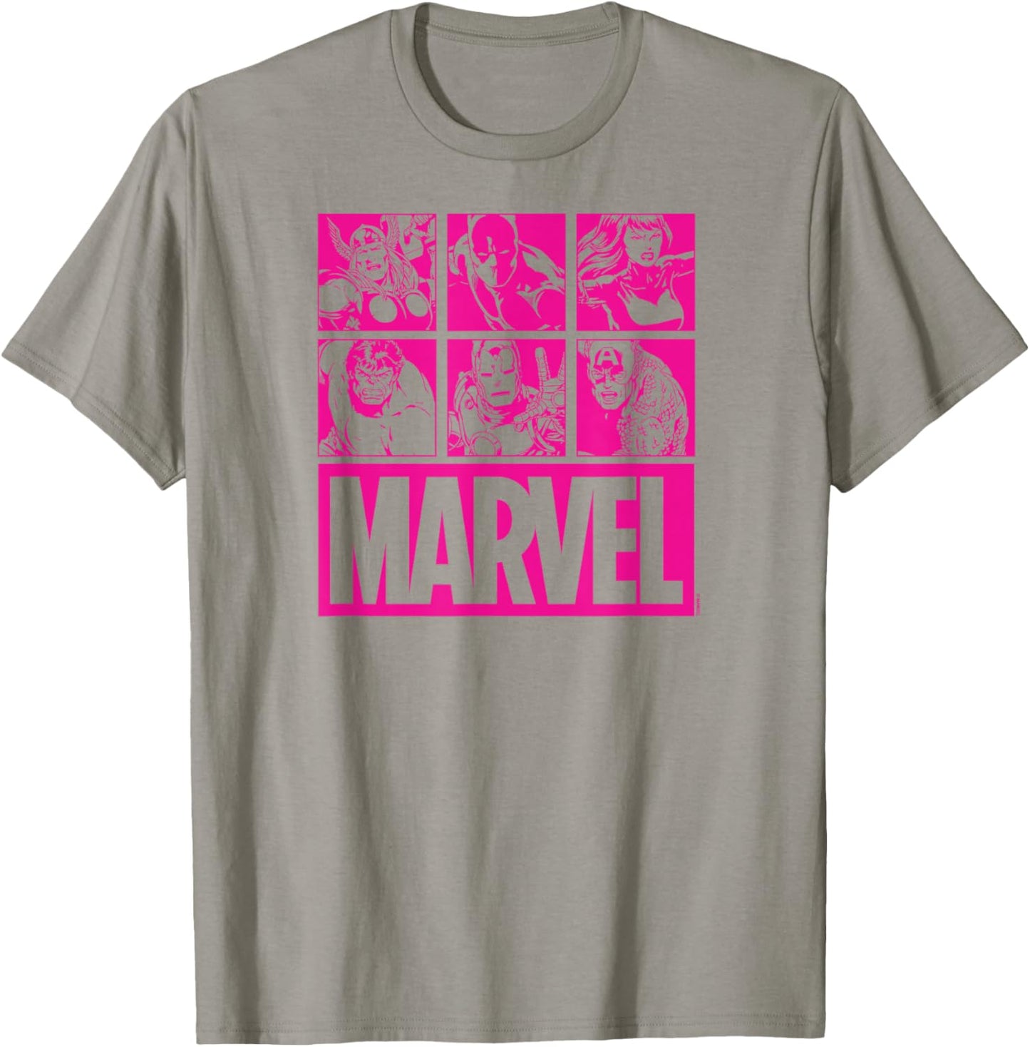 Marvel - Pink Character Grid Valentine's Day T-Shirt - T-Shirt | Sand