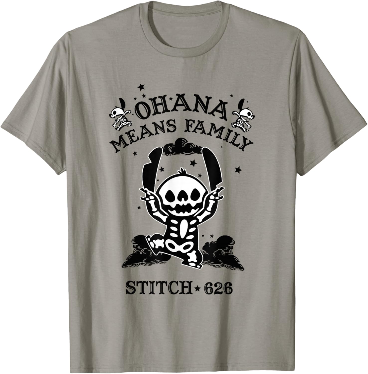 Disney Lilo & Stitch Halloween Ohana Means Family Skeleton T-Shirt - T-Shirt | Sand