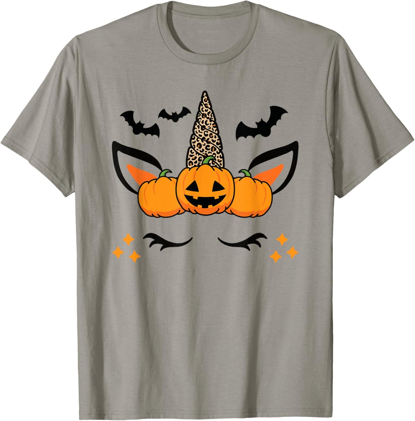 Cute Halloween Unicorn Costume Leopard Pumpkins T-Shirt - T-Shirt | Sand