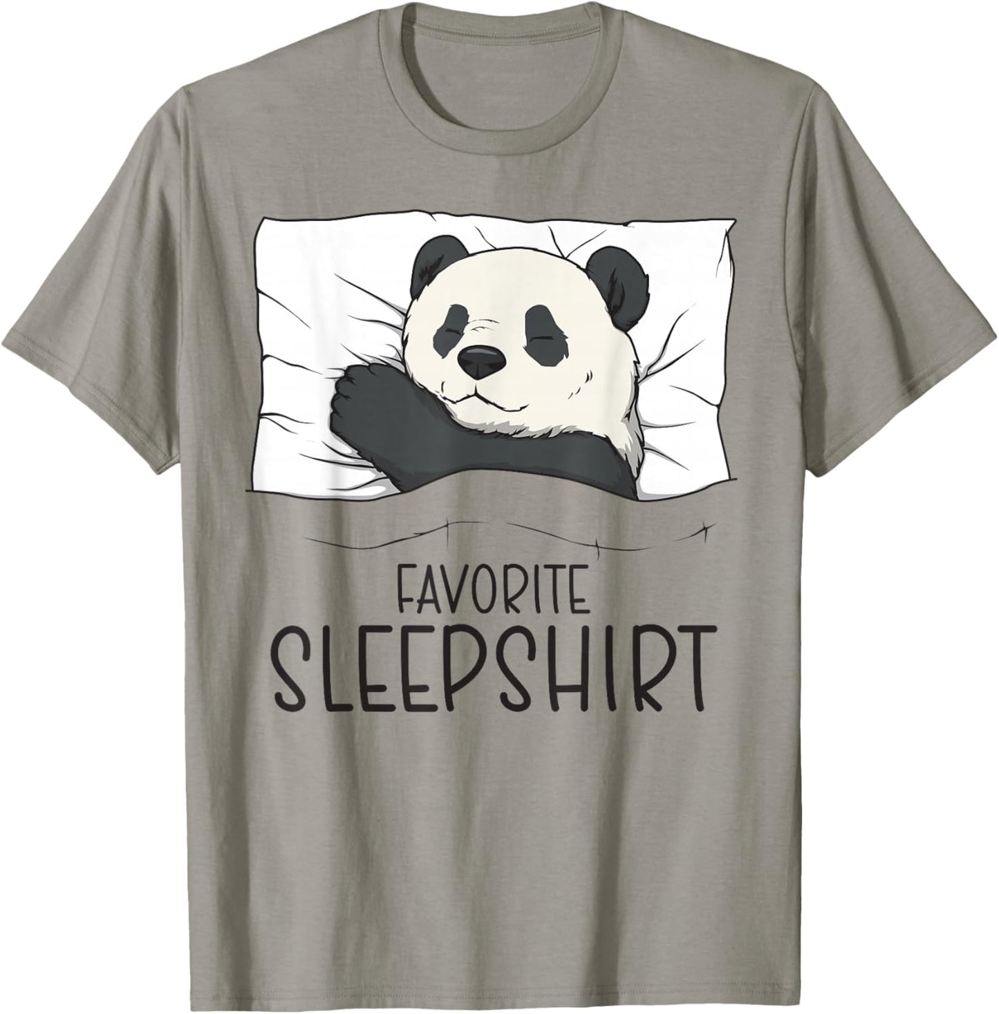 Favorite Sleepshirt With Napping Panda Pajama T-Shirt - T-Shirt | Sand