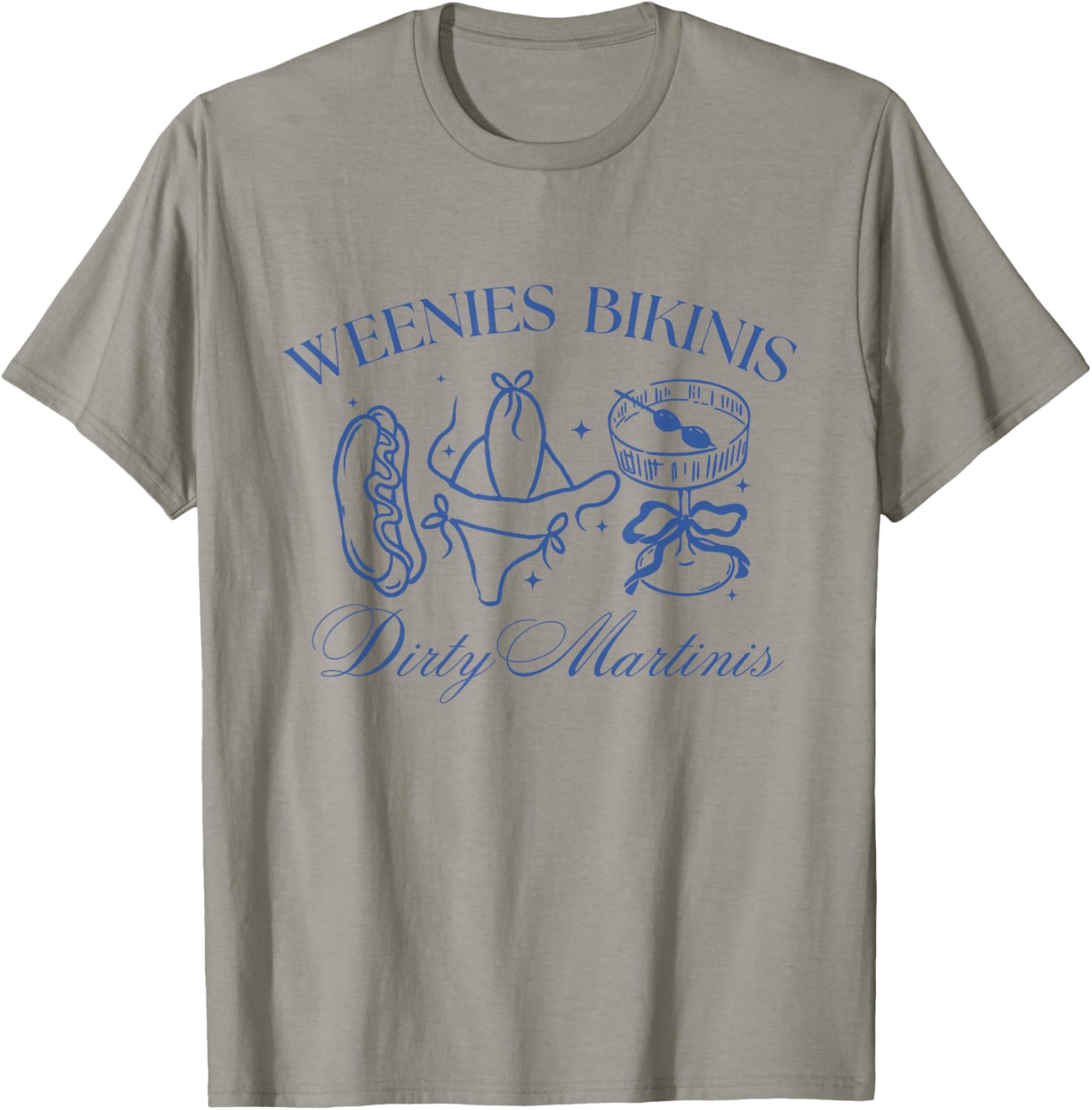 Weenies Bikinis Dirty Martinis Party Summer Cute Bow T-Shirt - T-Shirt | Sand