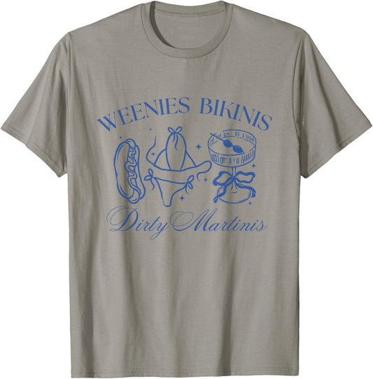 Weenies Bikinis Dirty Martinis Party Summer Cute Bow T-Shirt - T-Shirt | Sand