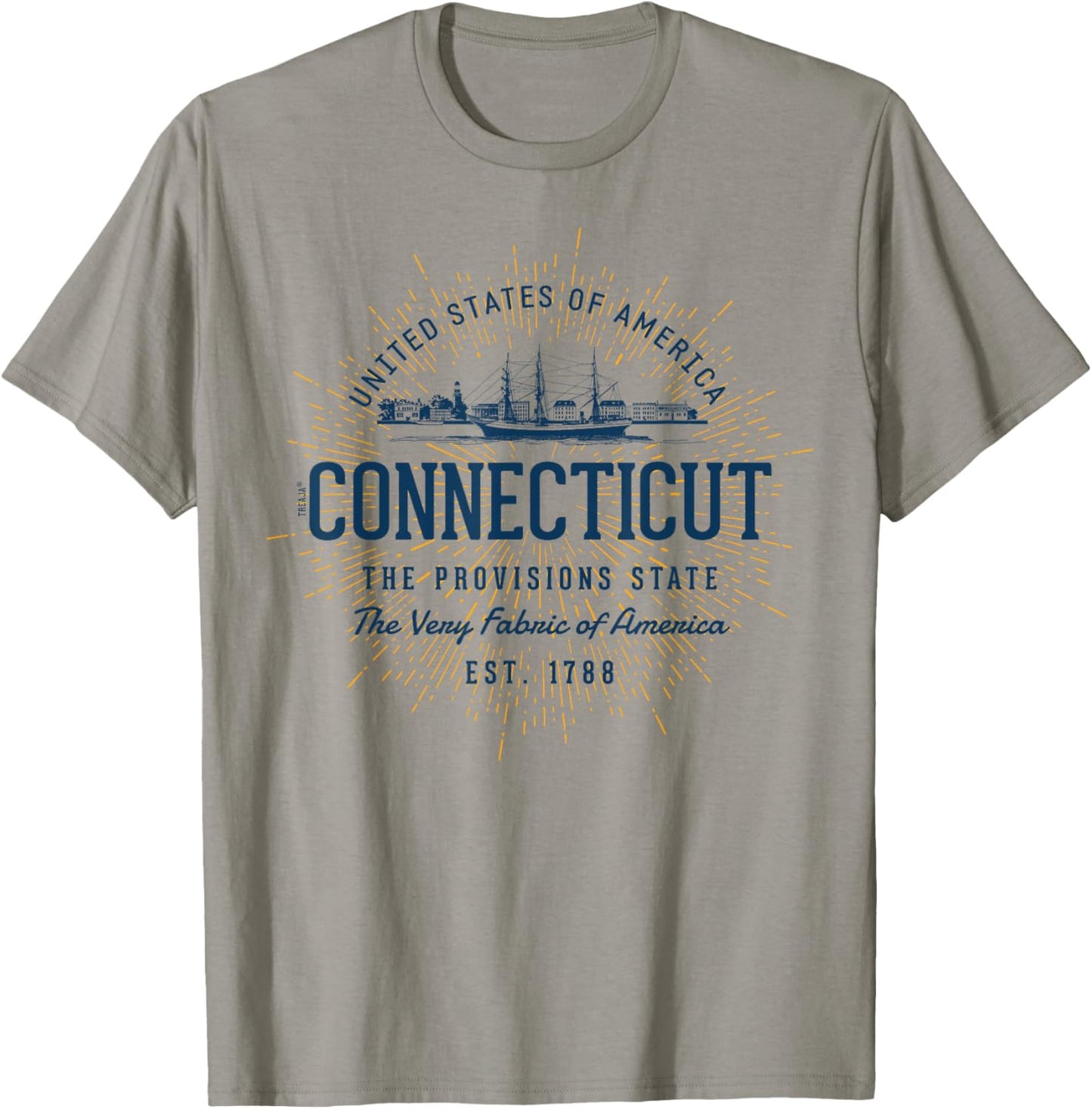 Vintage Styled State of Connecticut Retro T-Shirt - T-Shirt | Sand
