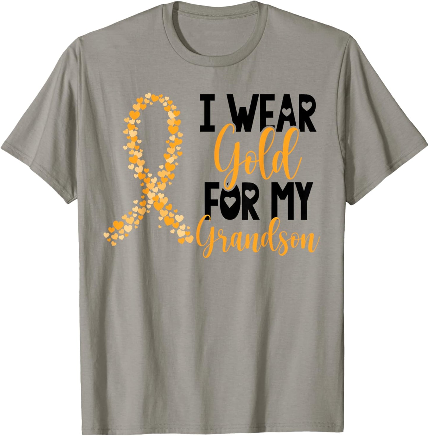 I Wear Gold For My Grandson Childhood Cancer Awareness T-Shirt - T-Shirt | Sand