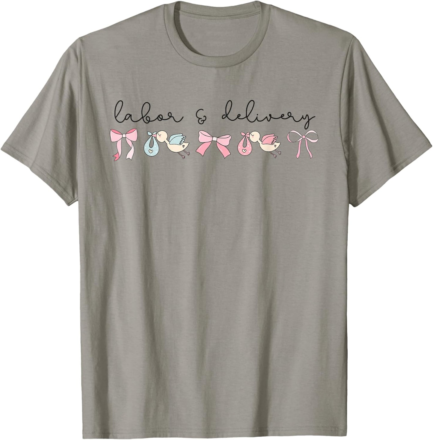 Coquette Labor and Delivery Nurse Grad Baby Ob RN Nursery T-Shirt - T-Shirt | Sand