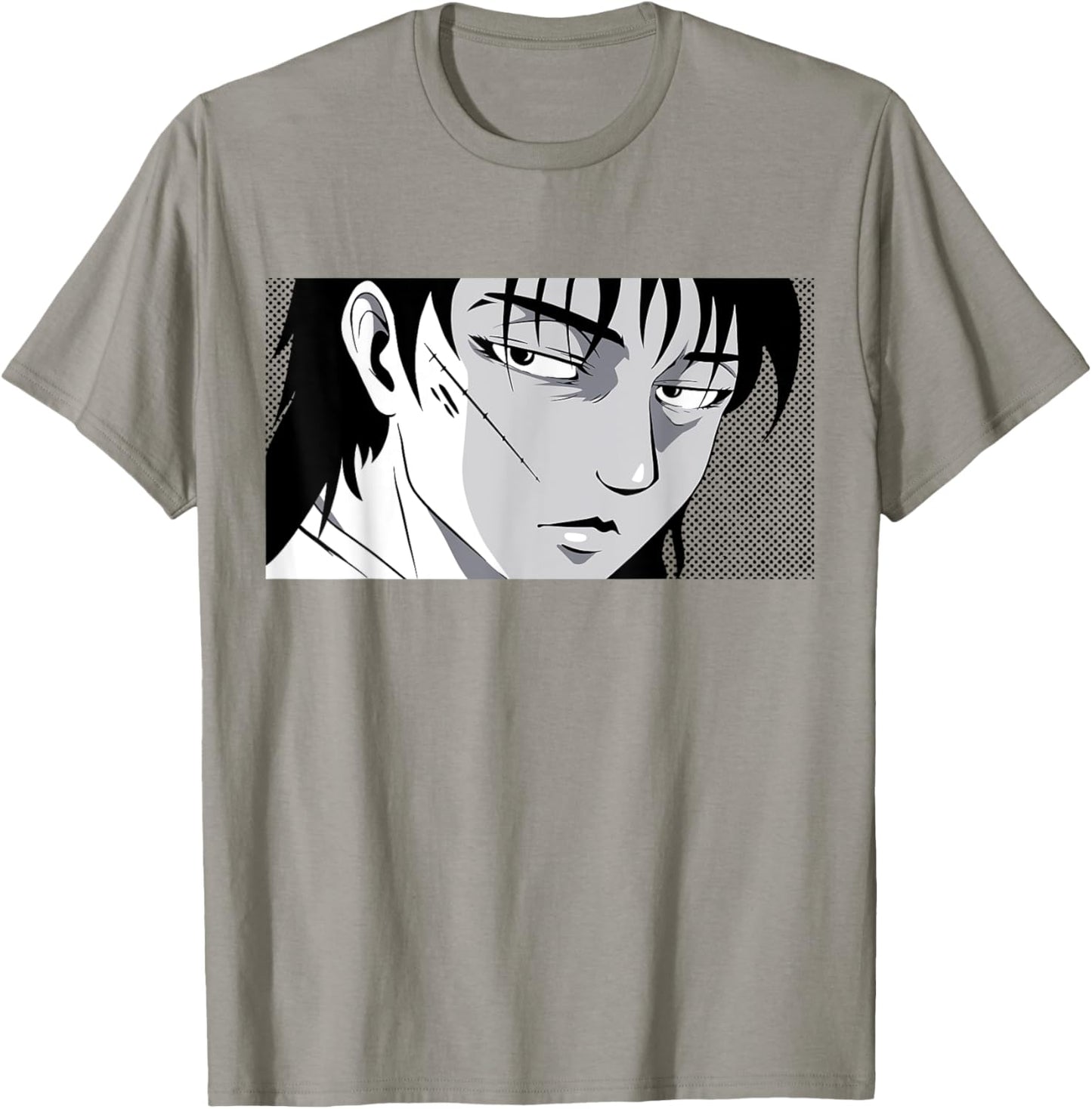 Badass Anime Boy Mysterious Manga Face Edgy Black White Art T-Shirt - T-Shirt | Sand