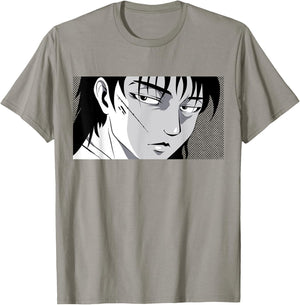 Badass Anime Boy Mysterious Manga Face Edgy Black White Art T-Shirt - T-Shirt | Sand