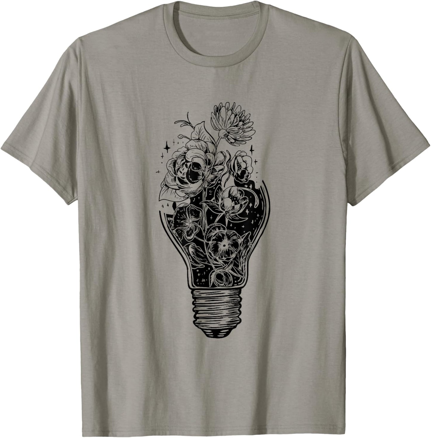 Flower Light Bulb of Power Tree Peace For Hippies T-Shirt - T-Shirt | Sand