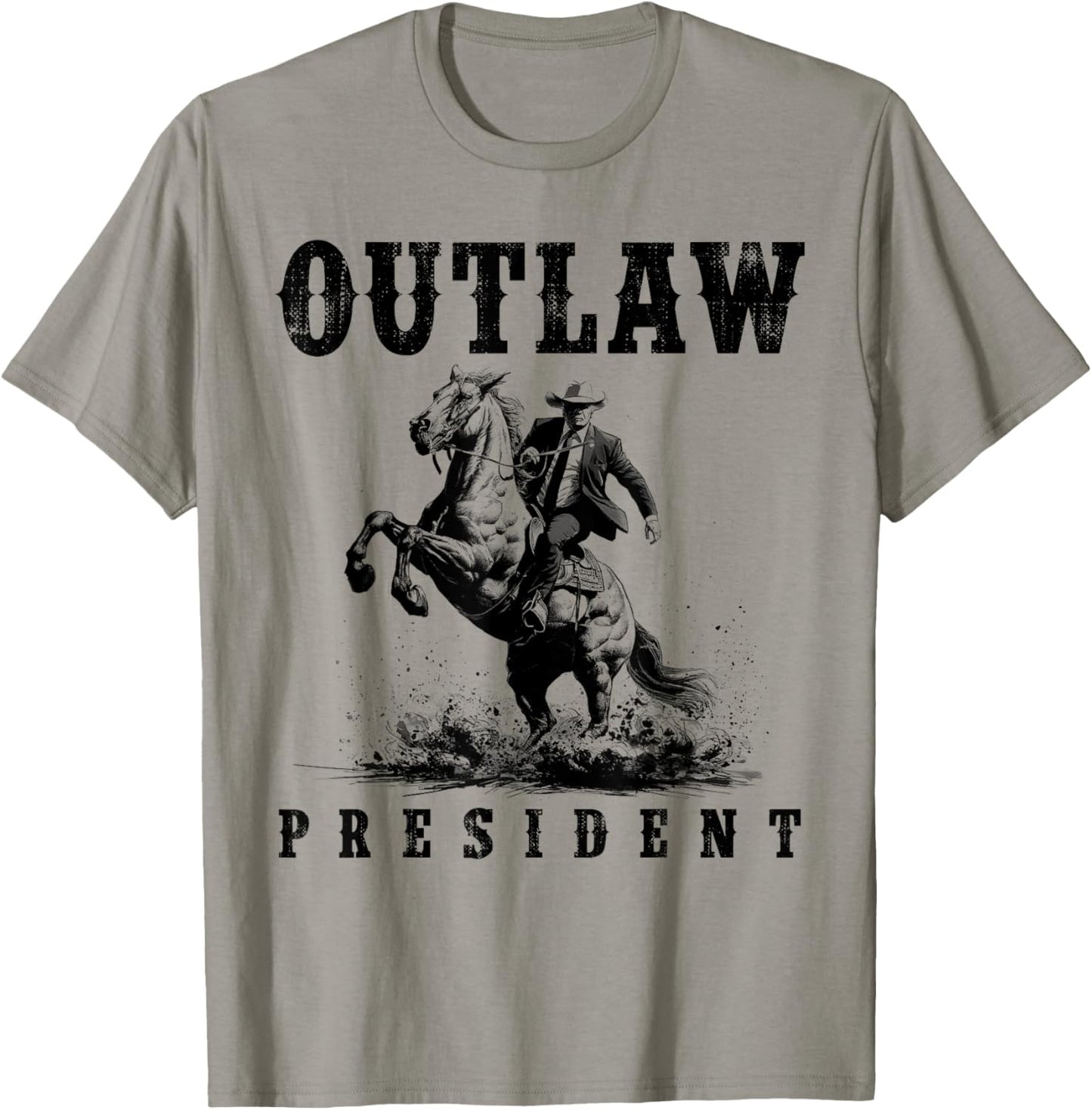 Outlaw President Cowboy Trump 2024 Vote T-Shirt - T-Shirt | Sand