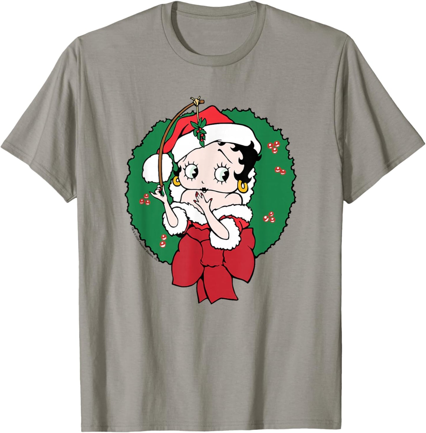 Betty Boop Christmas Wreath T-Shirt - T-Shirt | Sand