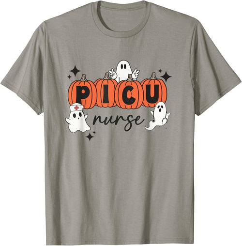 Cute Ghosts PICU Nurse Halloween Pumpkins Pediatric ICU