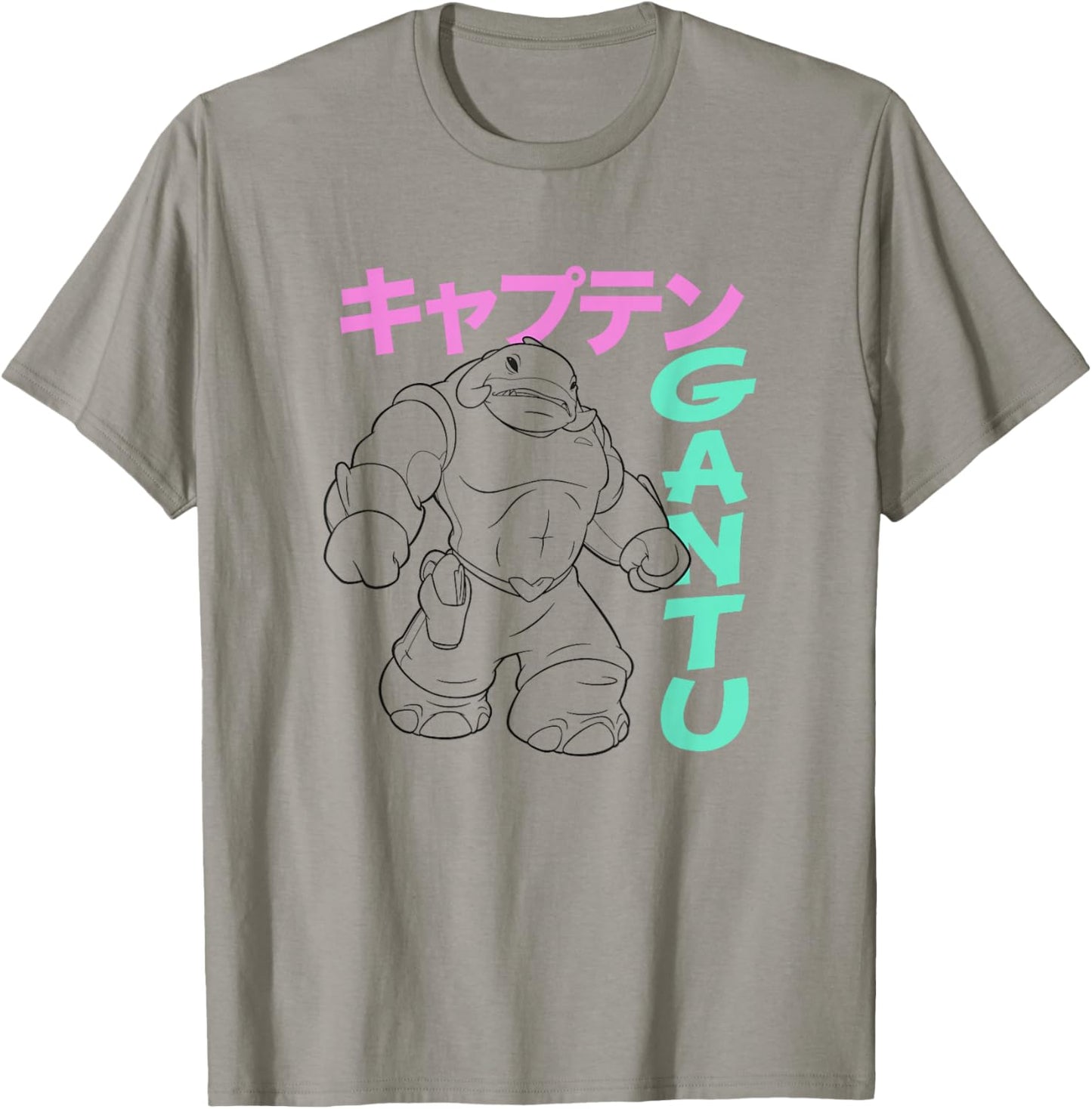 Disney Lilo & Stitch Retro Captain Gantu Line Art Kanji T-Shirt - T-Shirt | Sand