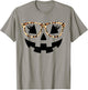 Jack O Lantern Face Pumpkin Hallowen Leopard Print Glasses T-Shirt - T-Shirt | Sand