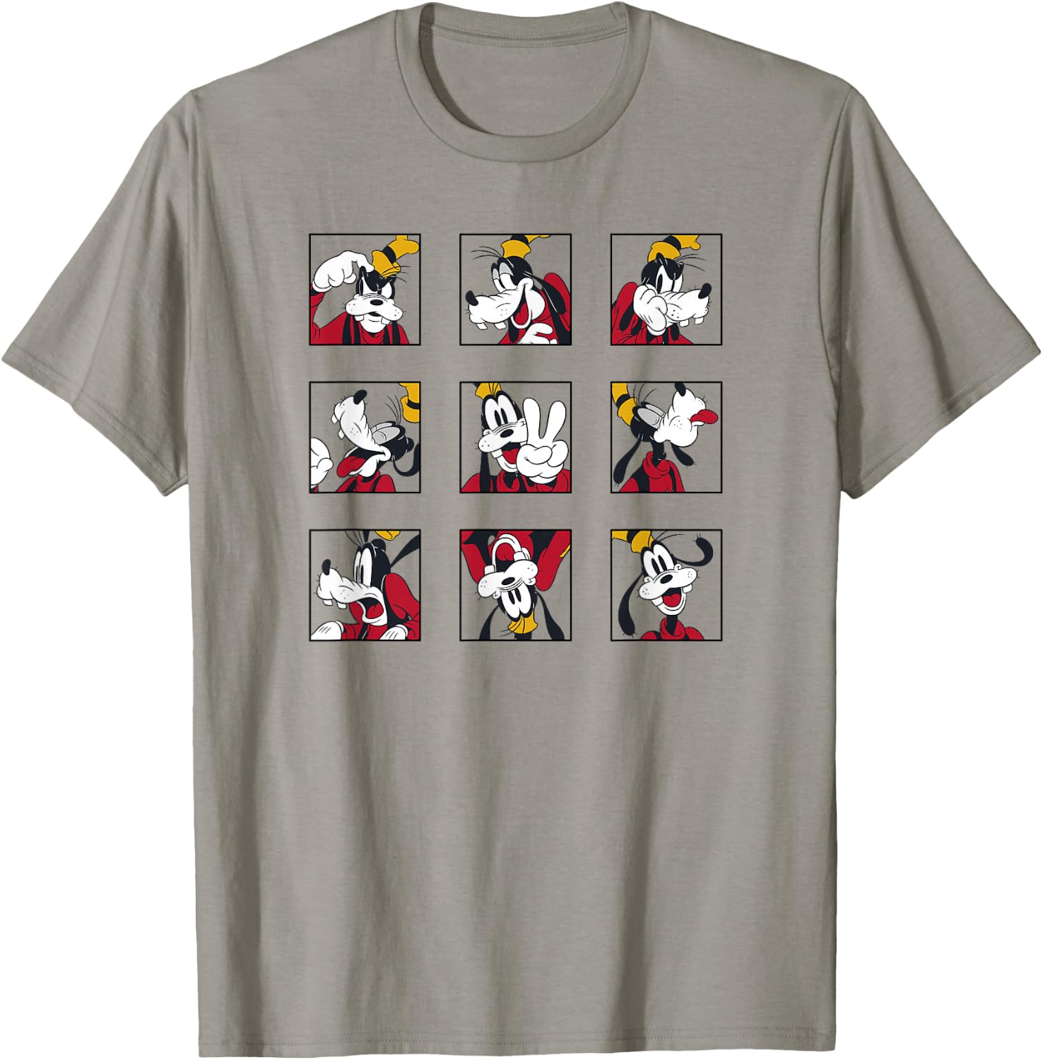 Disney Mickey And Friends Classic Goofy Expressions Box Up T-Shirt - T-Shirt | Sand