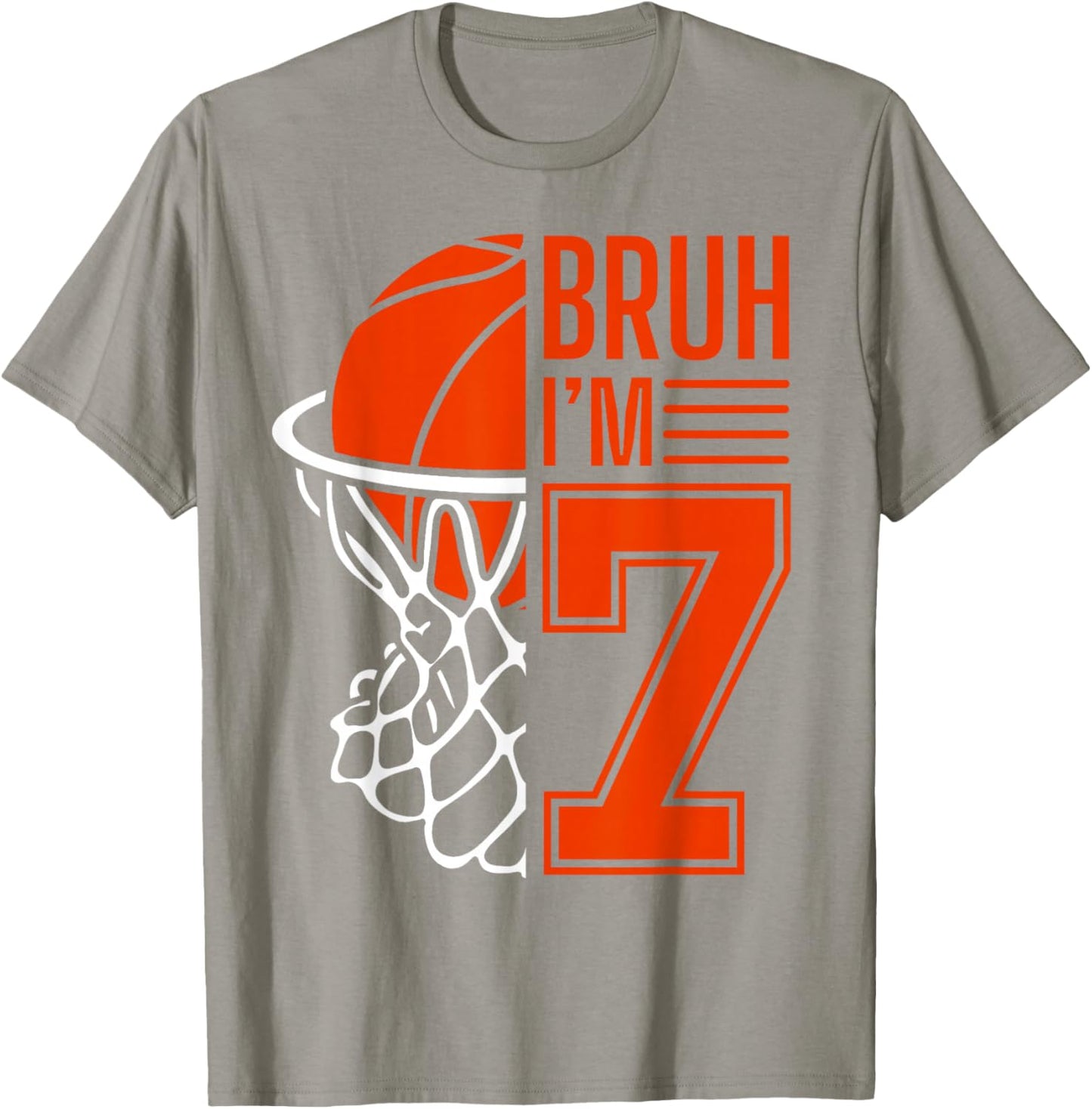 Bruh It's My 7th Birthday Funny Basketball 7th Birthday Boys T-Shirt - T-Shirt | Sand