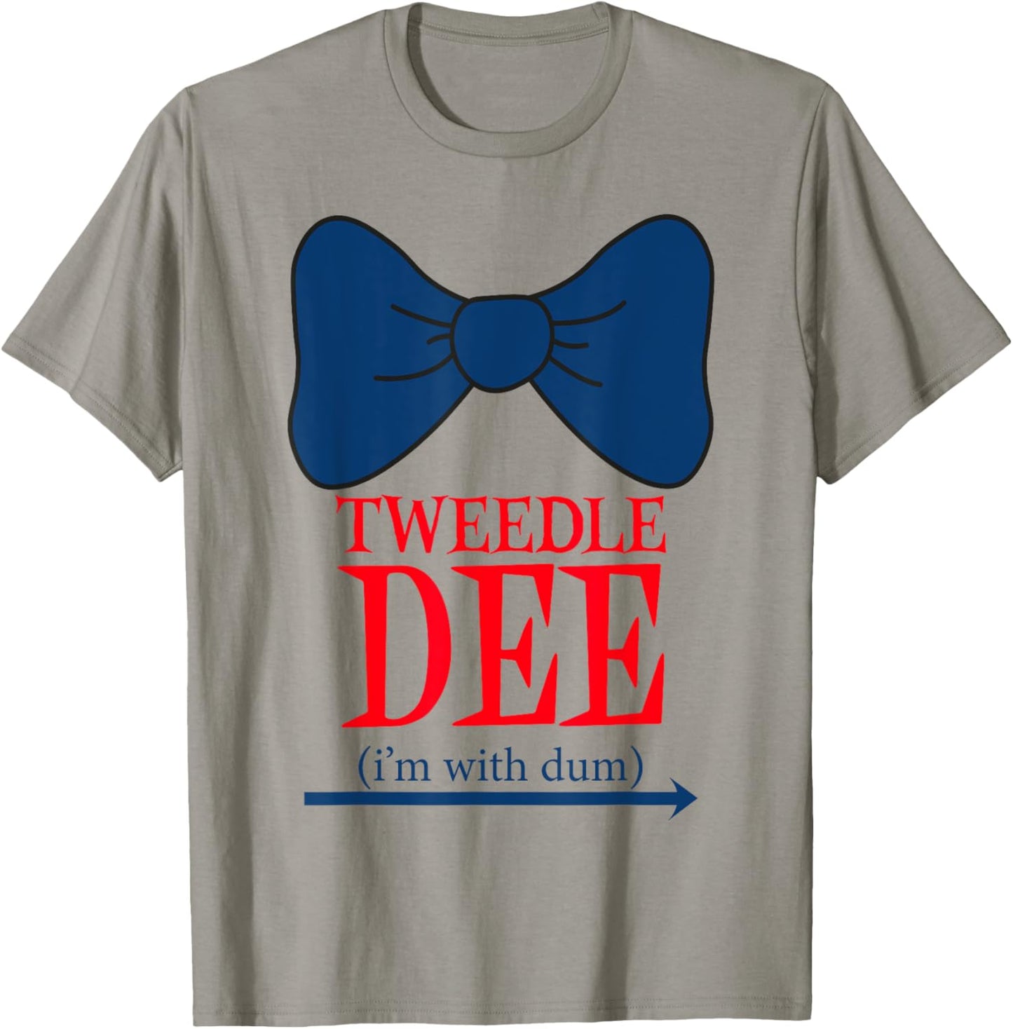 Tweedle Dee I'm With Dum - Lazy couple halloween costumes T-Shirt - T-Shirt | Sand